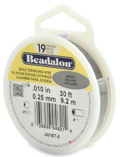 Beadalon 9.2 m Reel 0.25 mm Diameter 19 Strand Wire, Bright