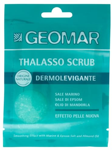 GEOMAR | Dermolevigante Thalasso Peeling, Effekt wie neue Haut, Mit Meersalz, Epsom-Salz, Mandelöl, Made in Italy, 85 g