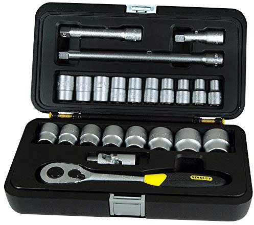 Stanley Steckschlüssel-Set (1/2 Zoll 20-teilig, Umschaltknarre mit Selbstauslösung, Steckschlüssel 8-32 mm) 1-94-671