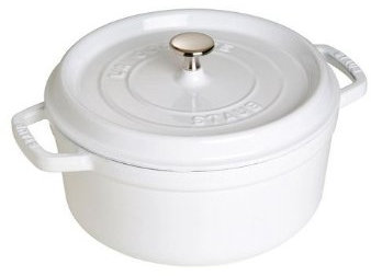 Staub 1102402 Cocotte 24 cm ronda, Bräter aus Gusseisen, color blanco