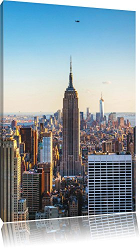 Pixxprint Empire State Building in New York als, Größe: 60x40cm, Leinwandbild, fertig gespannt, Wandbild, Dekoration, Kunstdruck, kein Poster