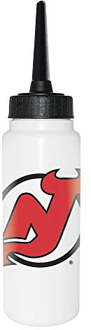 Sherwood NHL Trinkflasche 1000 ml, New Jersey Devils, Eishockey Trinkflasche, Sportflasche mit NHL Club Logo, biegsamer Silikon-Trinkhalm