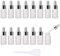 Enslz Lot de 15 mini flacons compte-gouttes vides en verre givré réutilisables avec bouchon à vis en métal et ampoule en caoutchouc (3 ml, argenté)