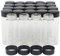 Unxuey Lot de 24 fioles en verre transparent de 30 ml avec vis en plastique noir et bouchon noir pour laboratoire, cosmétique