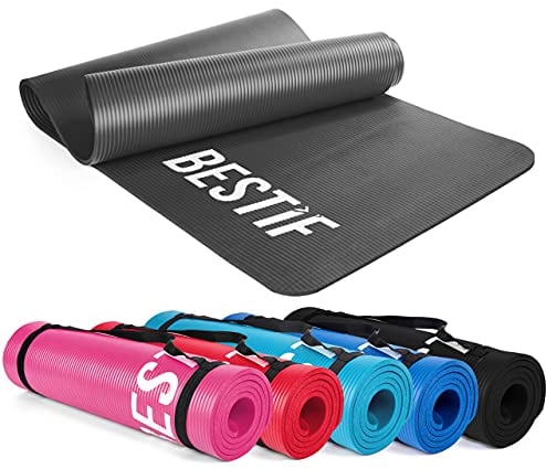 BESTIF Gymnastikmatte rutschfest Yogamatte Fitnessmatte Dicke Sportmatte 1,5cm (Grau, 180 x 60 x 1,5cm)