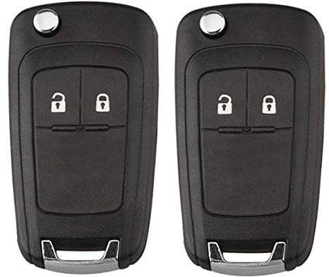 RKFUK - 2 x Replacement 2 Button Remote Flip Car Key Fob Case Shell Uncut Blade Suitable for Vauxhall Opel Astra Insignia Vectra Zafira Meriva Mokka Cars Vans Keys