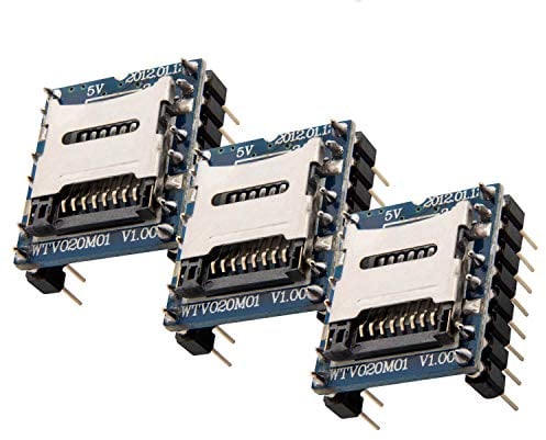 AZDelivery 3 x WTV020 Sound Audio Modul SD Card kompatibel mit Arduino inklusive E-Book!