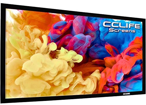 CCLIFE Rahmenleinwand Beamer Leinwand 16:9 100/120/150 Zoll Heimkino Beamerleinwand mit Rahmen Hochkontrast Leinwand