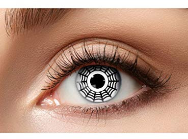 Maskworld Spinne Kontaktlinsen/Monatslinsen - Motivlinsen ohne Sehstärke - Unisex - Erwachsene - ideal für Halloween, Karneval, Motto-Party & Fantasy-Fans