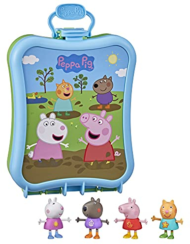 Peppa Pig Peppa’s Adventures Mitnehm-Box Peppa und ihre Freunde Spielzeug, 4 Figuren und Tragebox, ab 3 Jahren geeignet