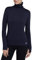 TCA Frauen Winter Langarm Laufshirt mit Reißverschluss - Dunkelblau, XL