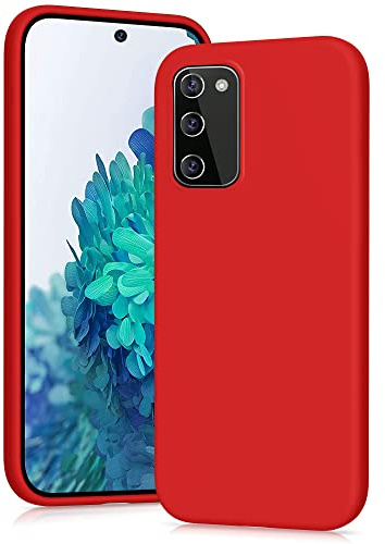 YATWIN Hülle für Samsung Galaxy S20 FE, Silikon Handyhülle mit Futter, 1mm Kamera und Displayschutz, Dünn & Leicht, Anti Kratzer Case, Rot