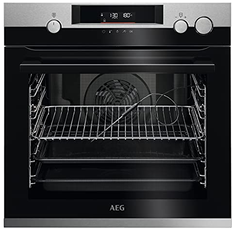 AEG BSS57807BM Dampfbackofen / SteamCrisp – mit Dampfunterstützung / WiFi-Vernetzung / Pyrolyse – Selbstreinigung / Kerntemperatursensor / SoftClosing / Touch-Bedienung / Grillfunktion / Display / A+