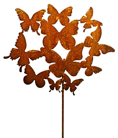 Blümelhuber Schmetterling Gartendeko Rost - Schmetterling Gartendeko Figuren - Deko Frühling - Metall Deko