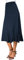 Damen Elegante Elastische Taille Wildleder Lange Midi Röck Casual A-Linie Ausgestellter Swing Rocken(XXL, Indigo Blau)