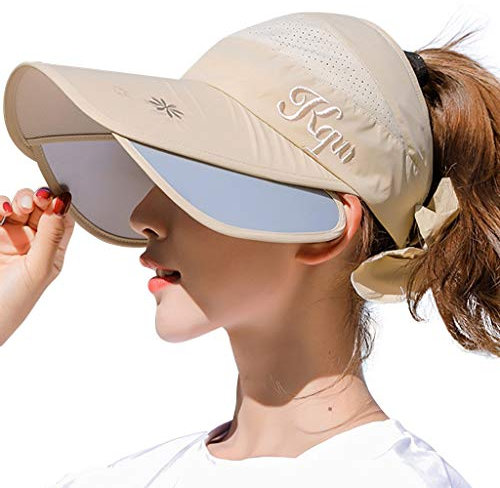 Chapeau De Paille Femme - Chapeau De Protection UV Pare-Soleil D'éTé RéGlable Casquettes De Sport Chapeaux De Seau Adjustable Women Cap Vacances, CroisièRe, Lune De Miel