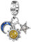 BIZK Damen Mond & Sonne & Stern Charm Anhänger für Armband 925 Sterling Silber Charm Bead Pendant für Europäische Armbänder und Halsketten (Mond & Sonne & Stern)
