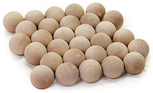 HolzFee Holzkugel Set 30 Stück Buchenholz Kugel Holz 4 cm ohne Loch massiv