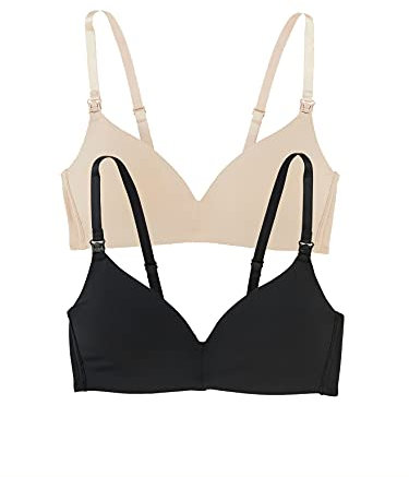 VERTBAUDETLot de 2 Soutiens-Gorge d'allaitement en microfibreLot Nude + noir90B