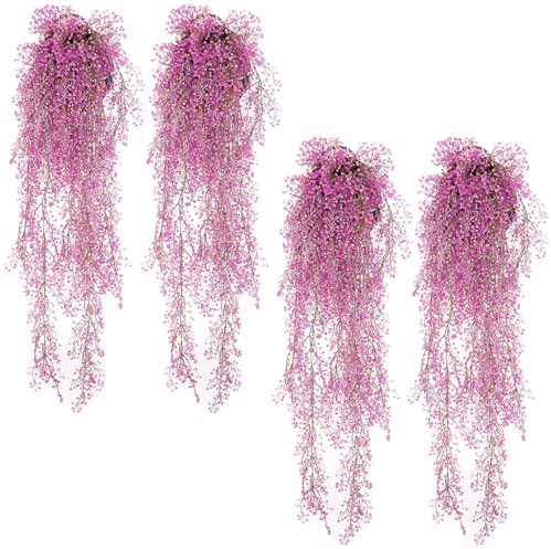 JLNGTHONG 4 Stück Künstlich Hängepflanze, 85 cm Künstliche Blumen, Efeu Künstlich, Lange Balkonpflanzen, für Topf, Balkon, Draußen, Büro, Zuhause Dekoration, Hausgarten Hochzeit
