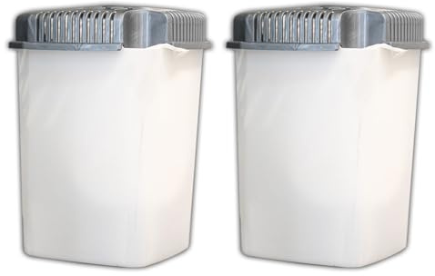 2x Luftentfeuchter mit Ausgießer 14x14x19,5 cm je 680g Granulat Raumentfeuchter Raum Trockner Entfeuchter