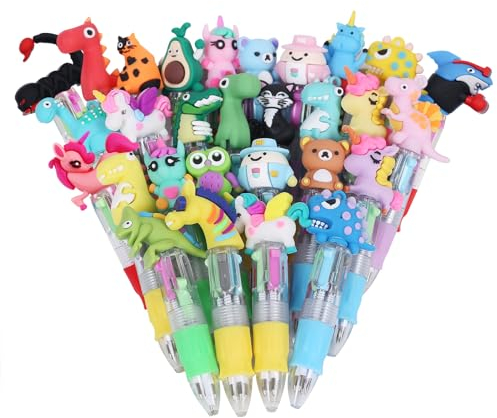 30 pezzi Penne Regalini Fine Festa Compleanno Multicolore Bambini Gadget Compleanno Bambini Penne Gel Colorate (30)