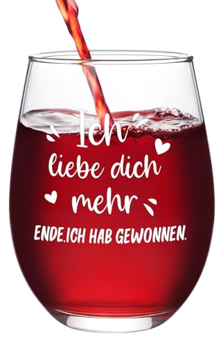 Joymaking Weinglas Ich Liebe Dich Geschenke, Liebesgeschenke für Männer Frauen, Valentinstaggeschenk, Jahrestag Geschenk für Sie Ihn, Liebes Geschenk, Partner Geschenke für Beide Weinglas 17oz