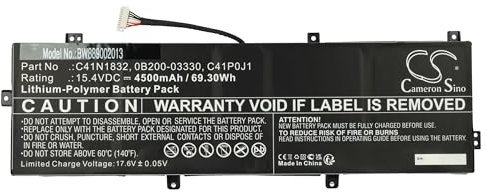 vhbw batteria sostituisce Asus 0B200-03630000, 0B200-03330, 0B200-03330100 per notebook (4500mAh, 15,4V, Li-Poly)