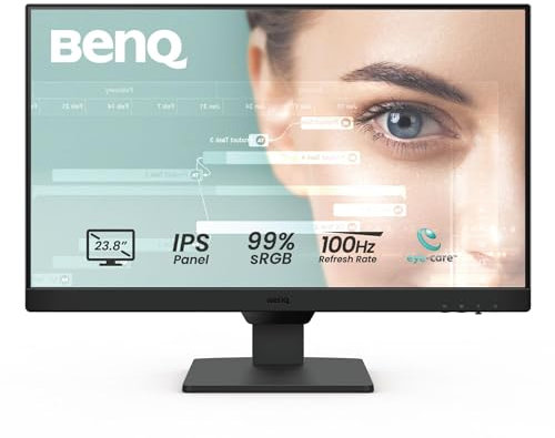 BenQ GW2490 Pantalla de ordenador para juegos de 100 Hz 24 FHD 1920 x 1080p | IPS | Tecnología para el cuidado de los ojos | Baja luz azul | Antideslumbrante | Brillo adaptativo | Altavoces