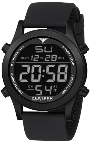 KHS Digital-Herrenuhr Platoon Schwarz Silikonband PLABSD.SB