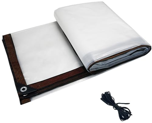 SDFGHJKB Transparente Plane 6x10m, Abdeckplane Transparent mit Ösen, Plane Durchsichtig Wetterfest, Abdeckplane Gartenmöbel Durchsichtig, für Pflanzenisolierung, Möbel Staubdicht