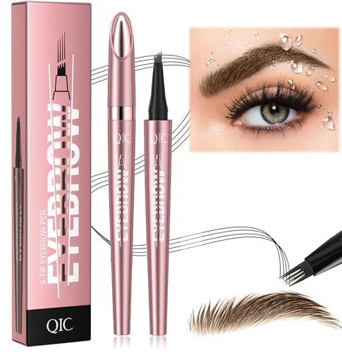 Magic Eyebrow Pencil With Fork Tip - Waterproof, Long-Lasting, Smudgeproof Brow Pen for Defined Eyebrows - Light Brown