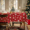 AIBIIN Weihnachtstischdecke mit weißen Schneeflocken, rechteckig, wasserdicht, Polyestergewebe, Tischdecke, Party-Tischdekoration, Zubehör, 142 x 259 cm