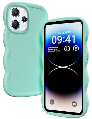XINYEXIN Custodia Wavy per Xiaomi Redmi 12 4G | Cover in Silicone Morbido, Bordo Ondulato, Antiurto, Presa Comoda, Verde