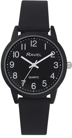 Ravel - Silikon-Unisex-Armbanduhr Sommer in Schwarz - Analog Quarz - R1813