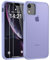 FLLAO Mat Coque Compatible avec iPhone XR et 2 Pièces Protection Verre Trempé,Protection Antichoc Qualité Militaire,Anti-Jaunissement étui de Housse Arrière Translucide Givrée. (Violet pâle)