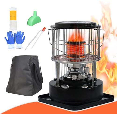Calentador De Estufa De Queroseno,Calentador De Queroseno Portátil De 6L,Estufa De Camping Con Calentador Móvil No Eléctrico Petróleo 2600W,Calentadores Parafina for Patio,Cocina Camping Al Aire Libre