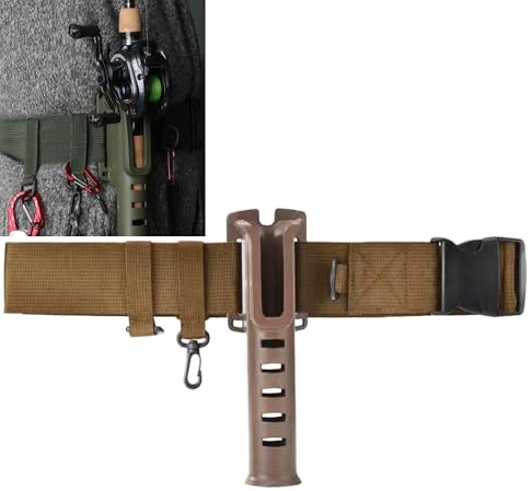 Enjoyard Verstellbarer Angelrutenhalter in Gürtelform - Tragbar Angelrutenhalterung Gürtel,Angelrutenstütze für Surf Casting und Kajak Angeln,Wathosen Zubehör für Männer