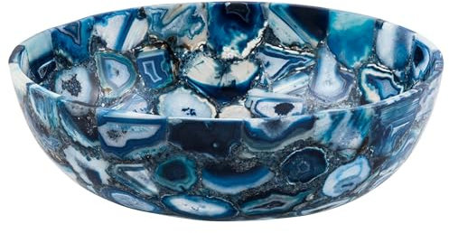 Waschbecken aus blauem Achat I Waschbecken aus blauem Achat I Achatpulver Raumspüle I Achat-Aufsatzspüle I Achattisch montiertes Waschbecken 45,7 x 45,7 cm