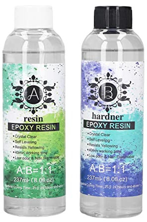 Mavaol Clear Resin 1 Gallon Kit, Crystal Clear Finish, Scratch, Easy Mix 1:1 Ratio, Long Work Time, Non for Art Jewelry Crafts