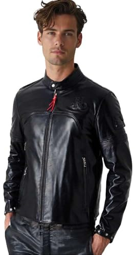 Helstons Indianapolis Motorrad Lederjacke, schwarz, XL