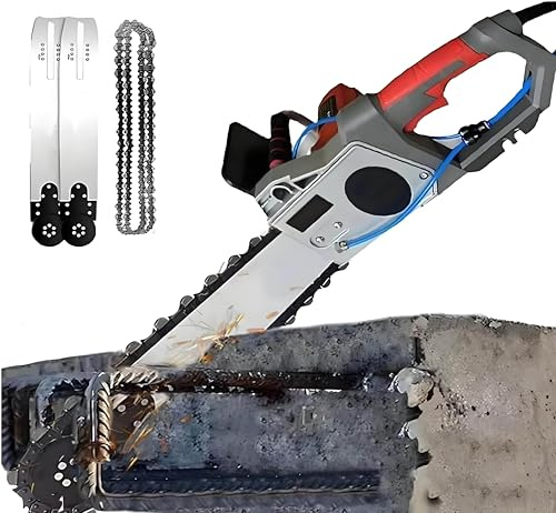 Sega Elettrica per Cemento, Sega Troncatrice per Scanalature Da 5800/6500W, Scanalatrice per Muri Da 35 Cm/48 Cm Con 2 Catene/2 Barre Guida, Per Scanalare Mattoni, Granito E Marmo Concrers 6500W