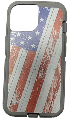 Replacement Rubber Outer Skin Shell Compatible with Otterbox Defender Series Case iPhone 12 Mini (US-Flag)