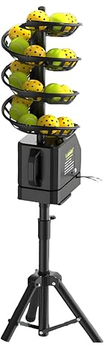 DHMYYXGS Tennisbälle Maschine,Tennisball Trainer Für Selbsttraining,Rückhandtraining Höhenverstellbar 60-105cm, Für Dinks, Chops, Volleys & Serves - Auto Swing Vorhand- & Rückhandtraining Machine+net