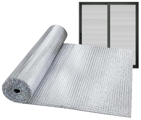 gjzje Foil Insulation Roll - Weatherproofing Thermal Insulating Sheet,Double Reflective Insulation Roll,for RV Garage Door Truck Automotive Sedan