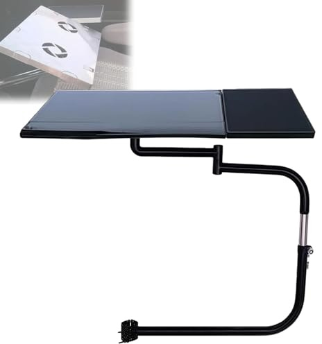 Laptop Stand Adjustable 360° Keyboard Tray Portable Clamp Mount for Chair Tilt Laptop Support for table Working and Gaming