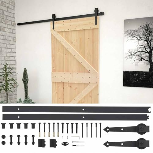 vidaXL Schiebetür 90 x 210 cm Massives Kiefernholz