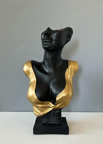 HISTONICA Abstrakte weibliche Torso-Skulptur, Kunst, 46 cm, Bruststatue, Dekoration, griechische Statue