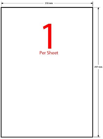 packingdepot 1 Pro Blatt, 50 Blatt, A4, weiß blanko, selbstklebende Adress-Versand Etiketten, 210 mm x 297 mm