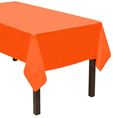 Party Essentials Cubierta de Mesa de plástico Resistente, Disponible en 44 Colores, 120 x 108 cm, Color Naranja neón